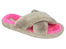 DFR-22-06W Тапочки женские Dream Feet /бежевый-розовый/