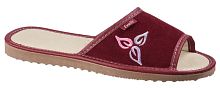 04-103 Тапочки женские E-home /Бордовый замша